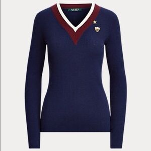 Ralph Lauren Navy V-Neck Sweater